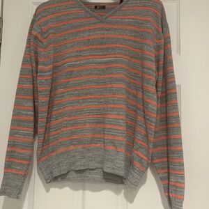 Pd & C Striped V Neck Sweater